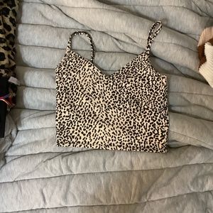 Crop top cheetah print shein top